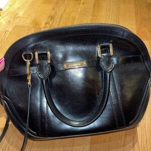 Burberry black leather top handle and crossbody